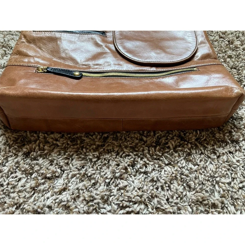 Hobo International Brown Glazed Structured Leather Crossbody